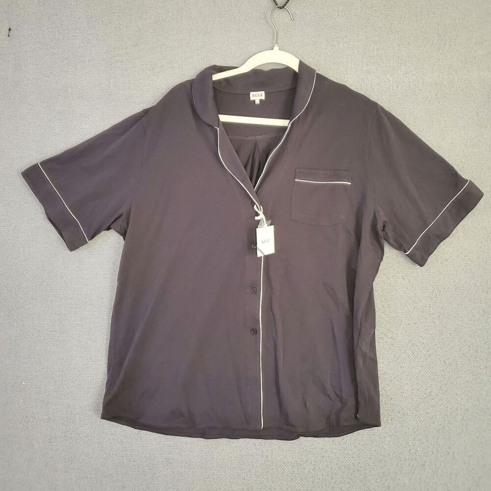 NWT Kule Women's Gray Button Up Sleep Shirt Extra Large